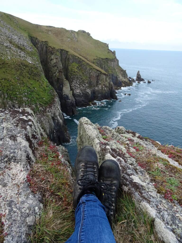 Boots with a seascape