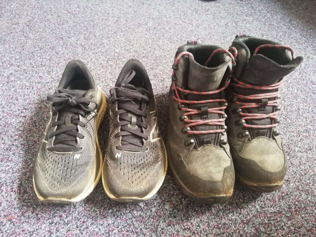 Hiking boots and trainers