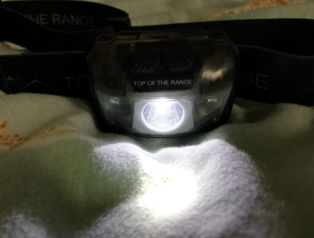 White light from a head torch