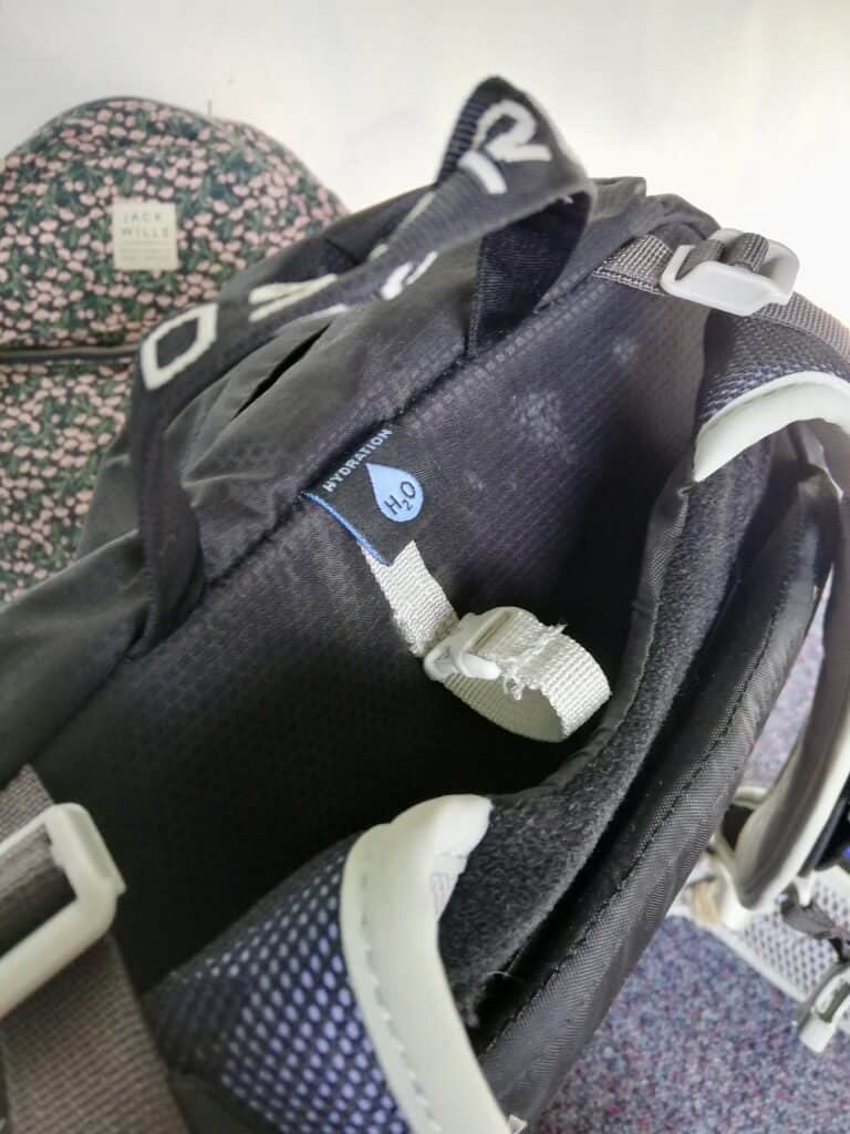 Daypack with separate hydration bladder compartment.