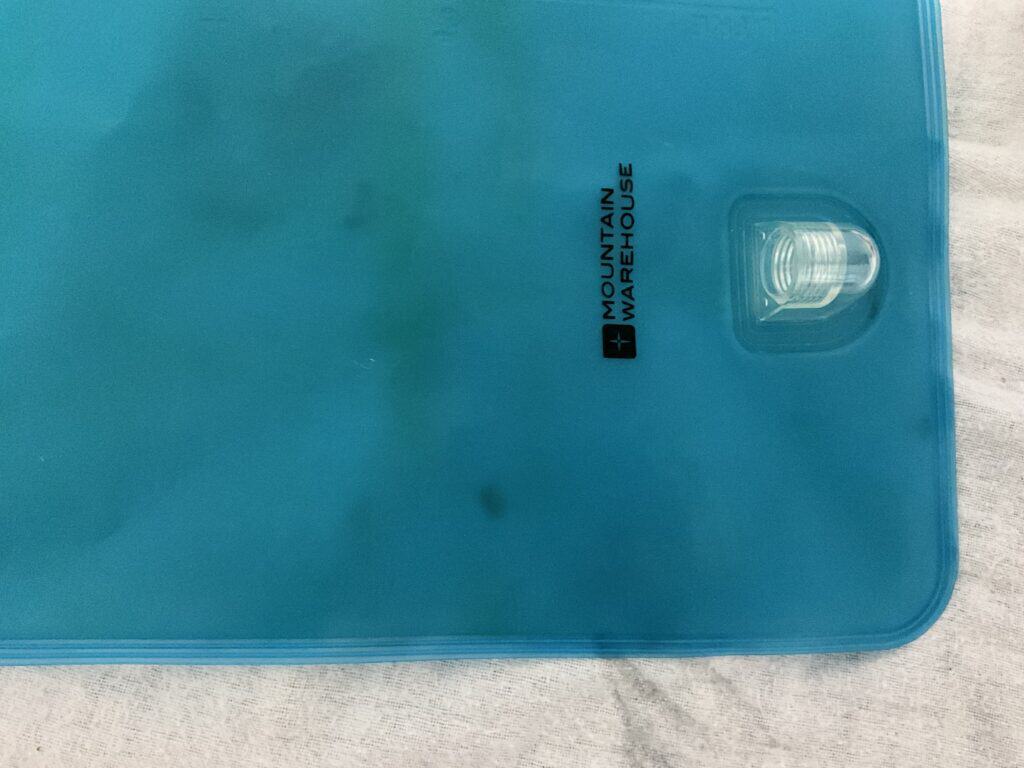 Mould growth inside hydration bladder as see by dark spot.