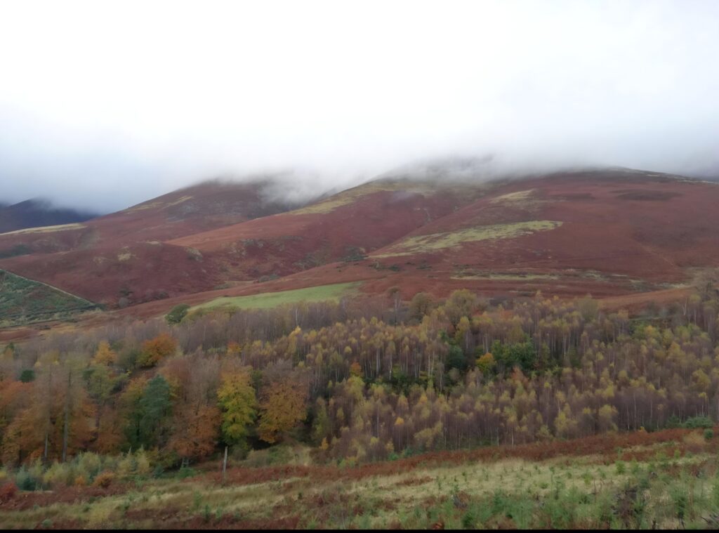 The hills overlooking Keswick on the Cumbrian Way