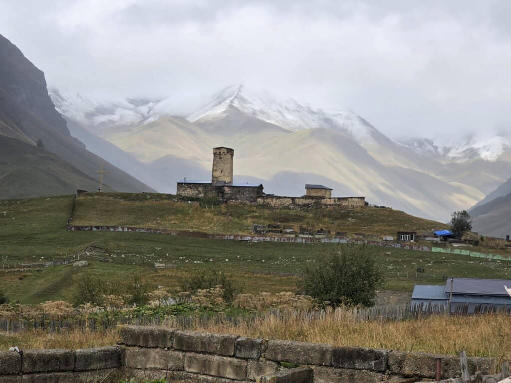 Lamaria Church at the foot of Mount Shkhara