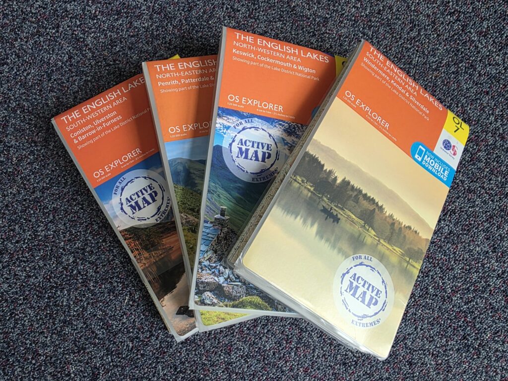 Collection of Lake District OS maps